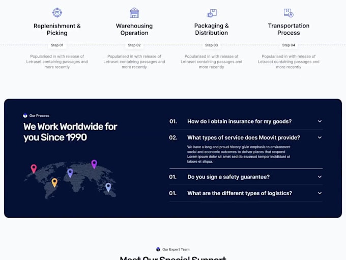 squarespace transport website courier parcel website delivery logistic website