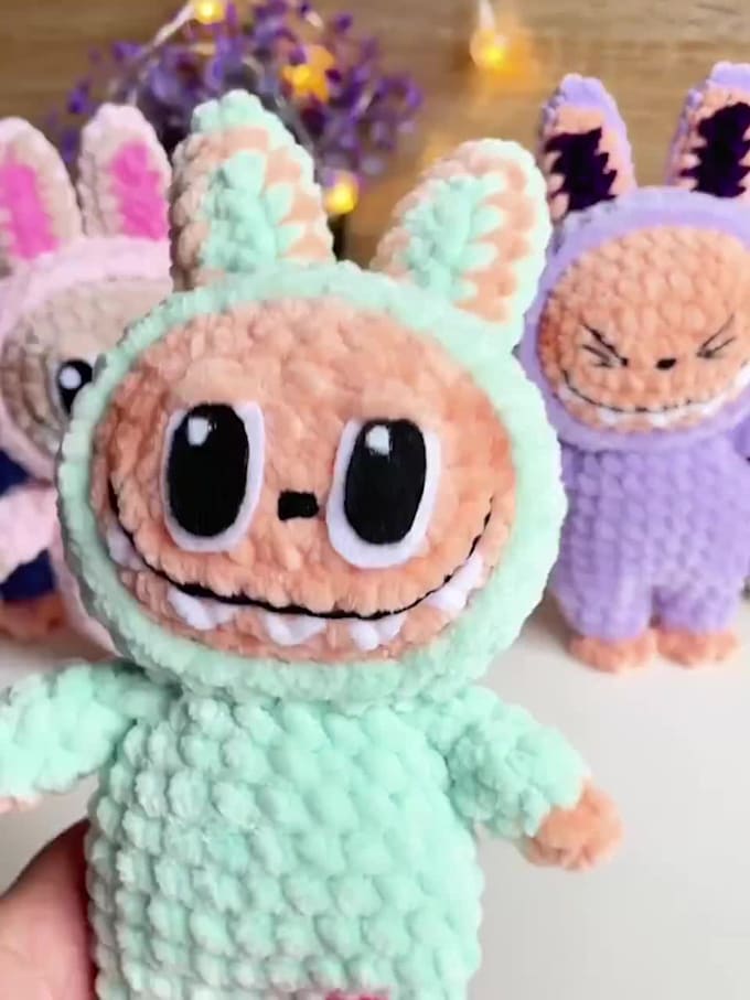 teach labubu inspired amigurumi crochet pattern