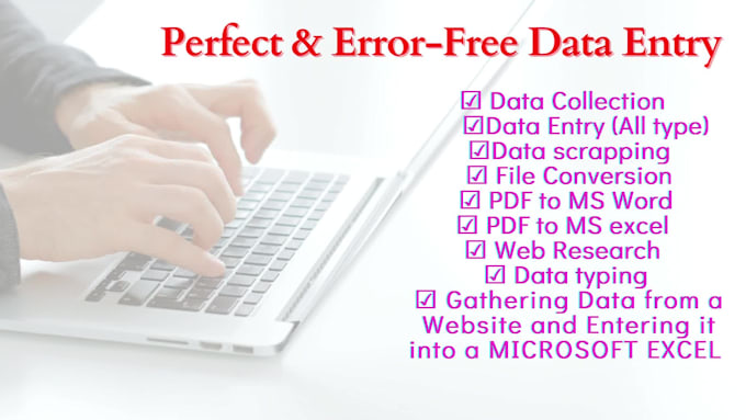 do perfect data entry,  web search copy paste, convert PDF