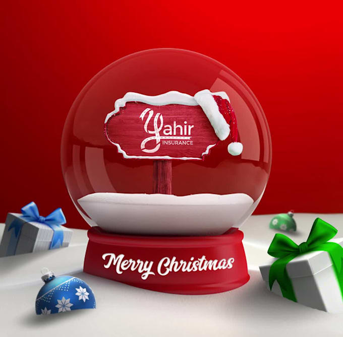 put your logo or message in a christmas snow globe in photoshop