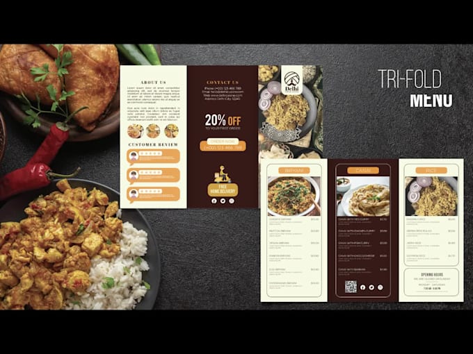 design a beautiful and fast restaurant menu