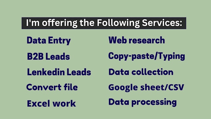 do exact data entry, web research, copy paste and excel work