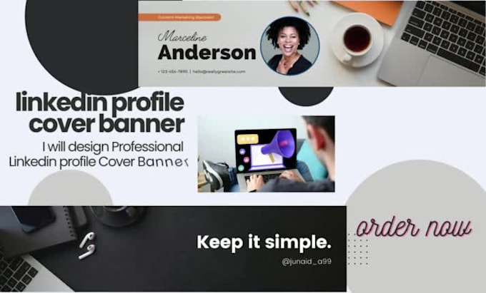 design linkedin banner profile page cover post instantly