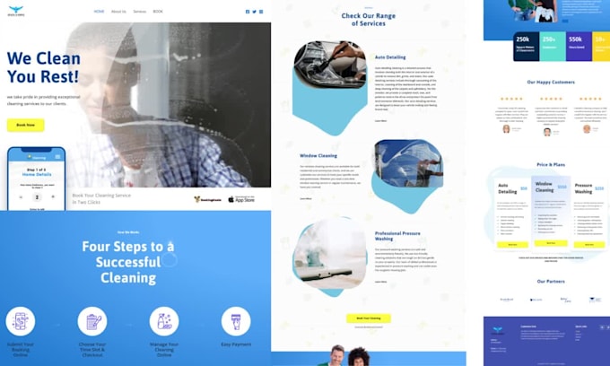 do cleaning service website with bookingkoala, launch27