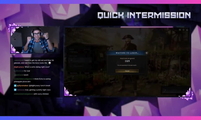 Design animated twitch stream overlay kick twitch panels logo emotes ...