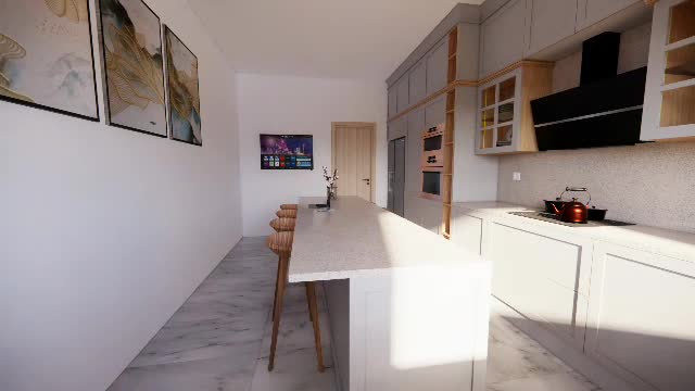 Design kitchen interior in 3d and render by Saifeddinealoui | Fiverr