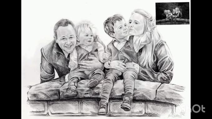 create pencil sketch portrait and illustrations
