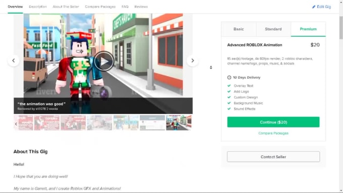 Make You A Premium Quality Roblox Animation By Garrettgaming11 - roblox advanced website