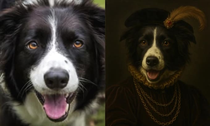 create a custom renaissance royal pet portrait