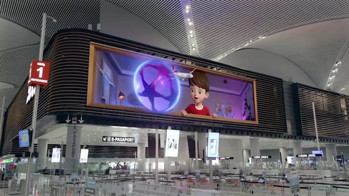 create stunning 3d billboard animation for outdoor advertising, premium dooh