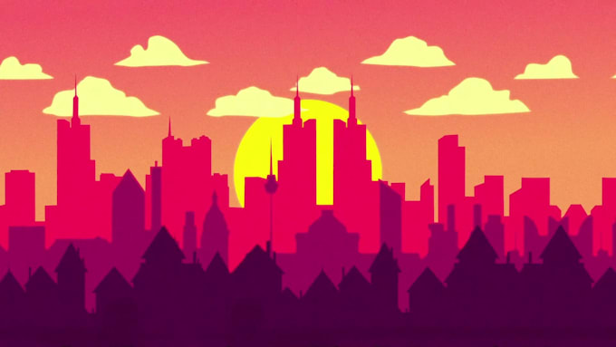 create a 2d looping parallax flat animation