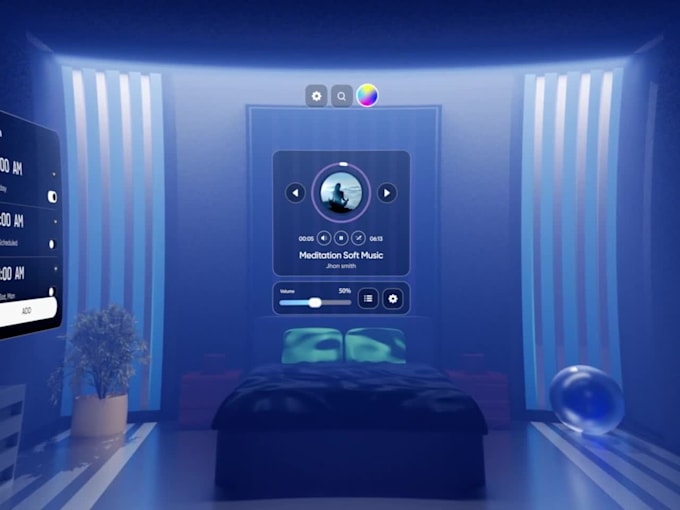 create 3d animated webflow animation video for a website or app