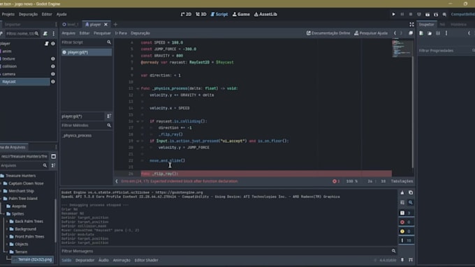 develop a 2d mini game using godot engine