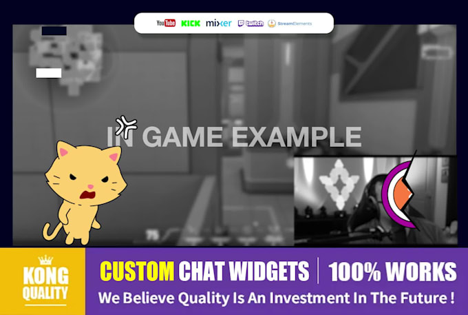 custom chat widget animation for twitch youtube streamer by kong vector