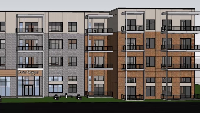 create 3d models of house, building exterior, interior, landscape in sketchup