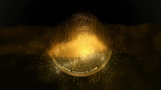 create crypto bitcoin blockchain fintech intro logo