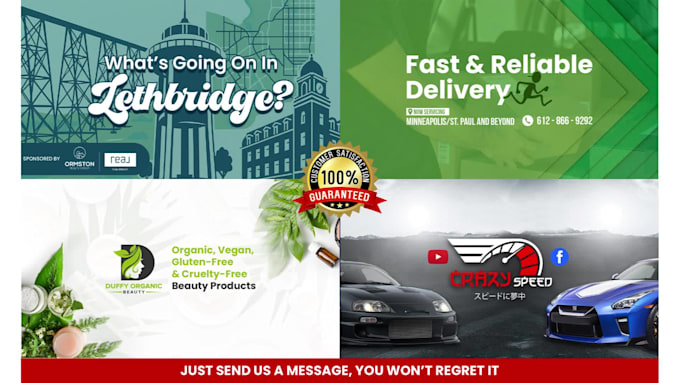 design eye catching facebook cover, banner and logo for your brand
