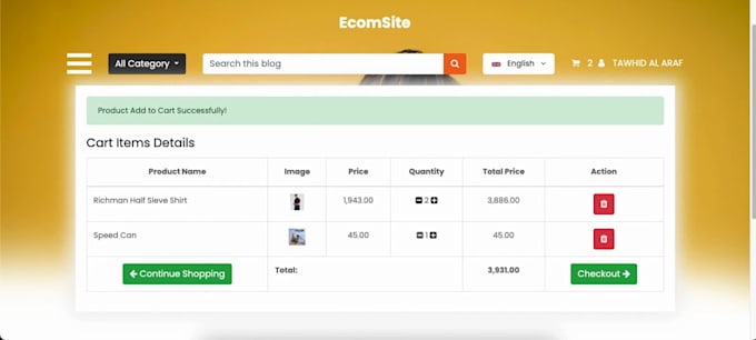 create responsive business website ecommerce web app