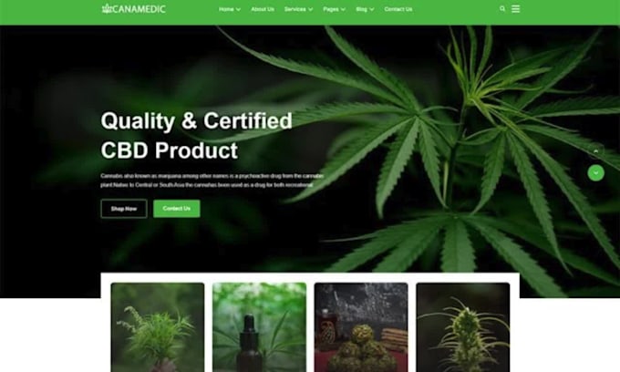 build medical or cannabis, weed, hemp, marijuana cbd ecommerce website