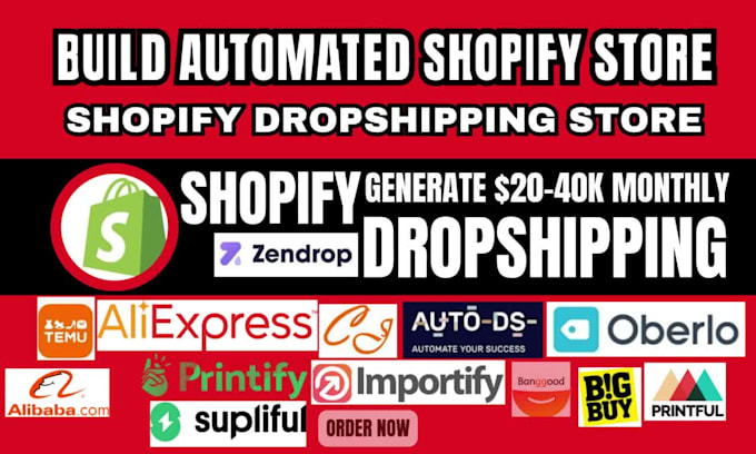 build automated shopify dropshipping store ecommerce website design expert