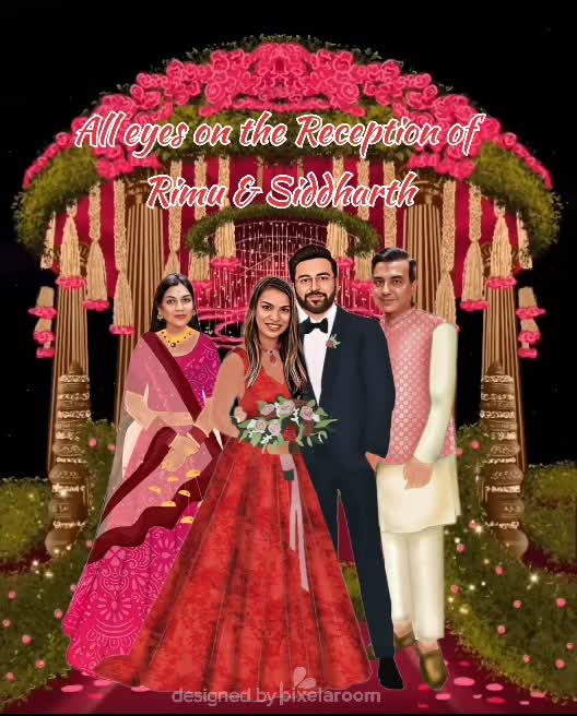 do caricatures for couples, families, weddings and  wedding invitation video