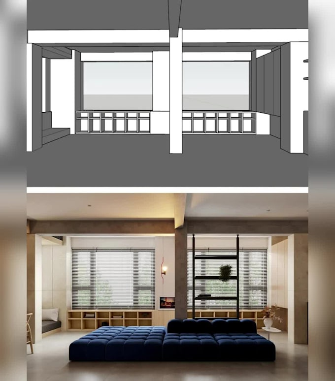 do interior design and interior design 3d rendering