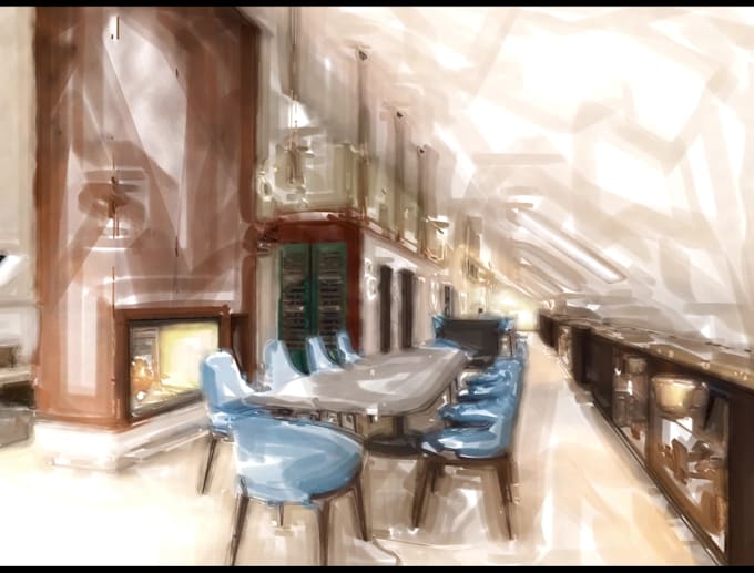 draw 2d, 3d watercolor architecture, landscape, master plan
