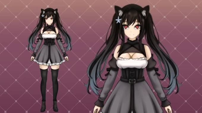 design and rig anime live 2d vtuber chibi model for vtube studio
