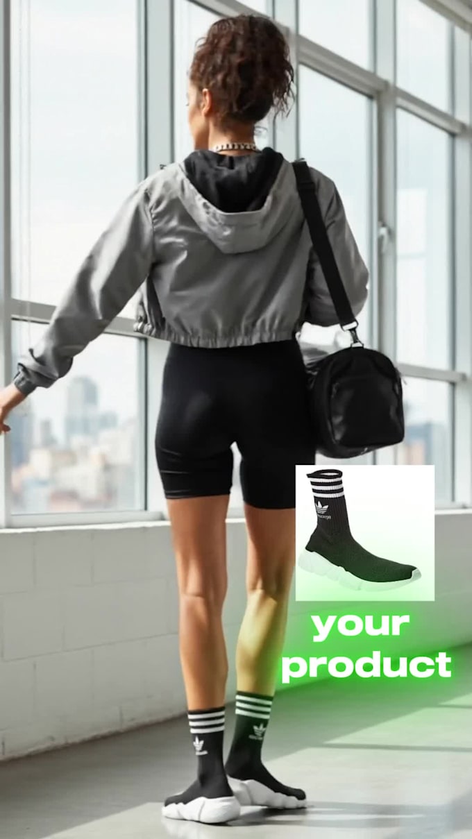 make short ai product ad with model or hands