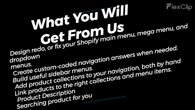 design physical product store, shopify navigation menu setup