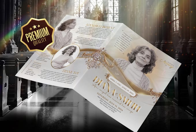 design funeral programs, death announcements, memoral prints
