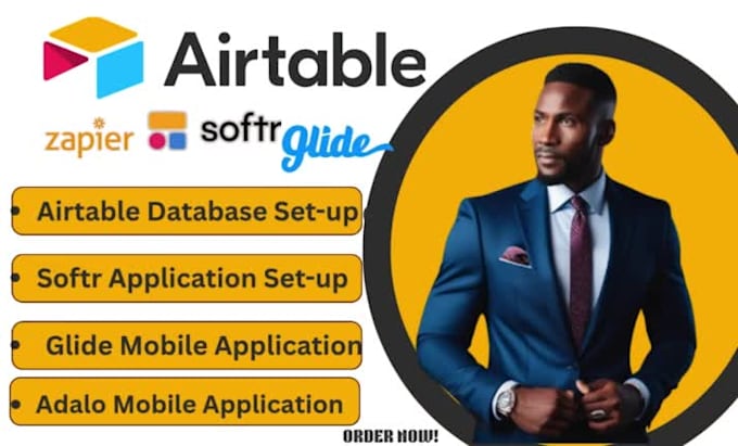 setup airtable zapier integration, airtable automation, softr, adalo, glide