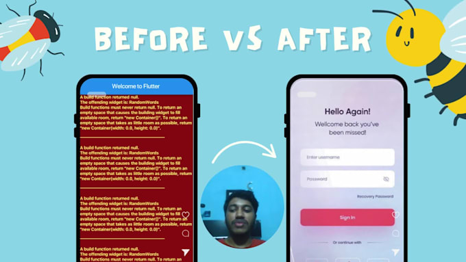 fix any bug or crash in your flutter app within 24 hours