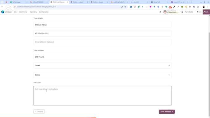 do odoo custom checkout page