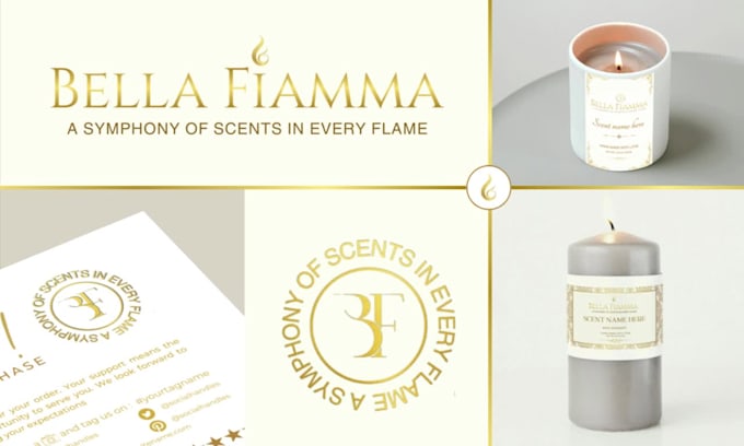 do luxury logo, candle label, product label design
