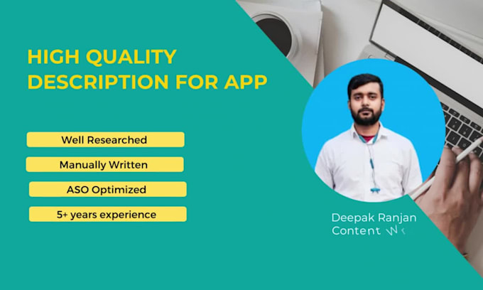 write playstore search optimized description for your app