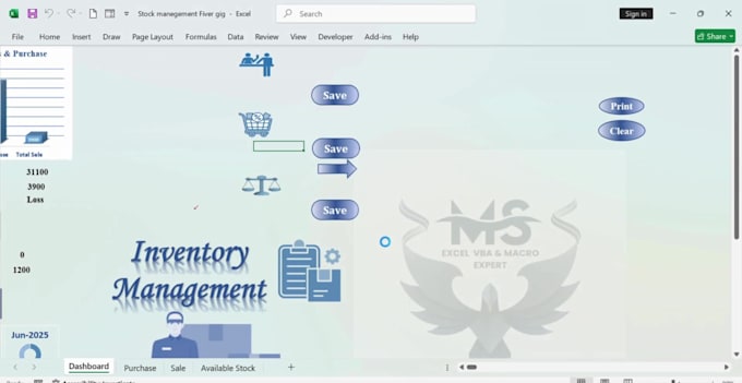 create an automated excel inventory tracker with invoice