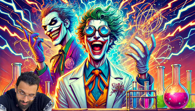 record crazy joker scientist voice over style