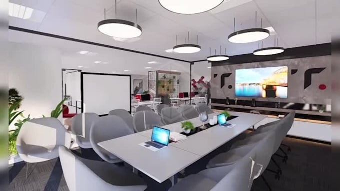 Do realistic office interior modeling rendering animation by ...