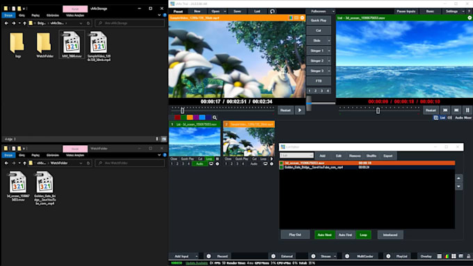 set a folder to play videos automatically from this folder on vmix
