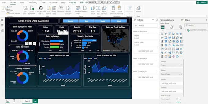create a professional power bi dashboard and interactive data report