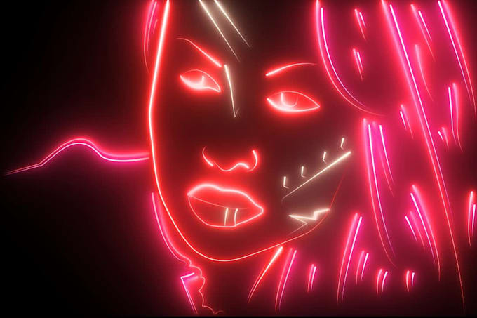 Glow screen. Alight Motion Neon logo.