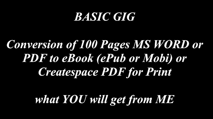 do ebook formatting, paperback formatting for amazon kindle