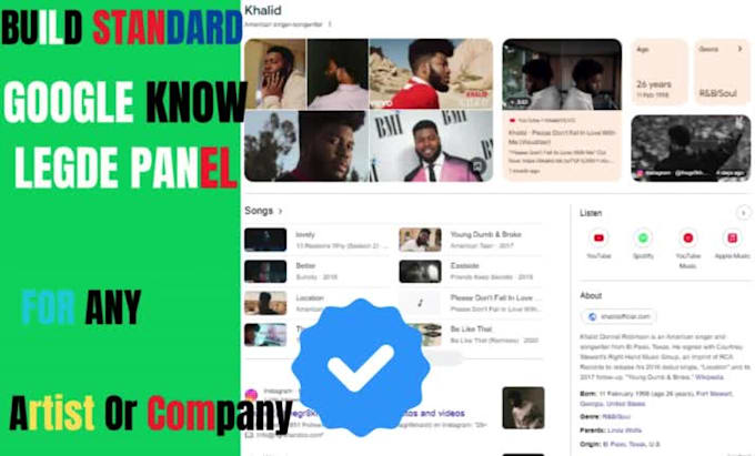 Build a standard google knowledge panel, g0ogle panel, knowledgepanel ...