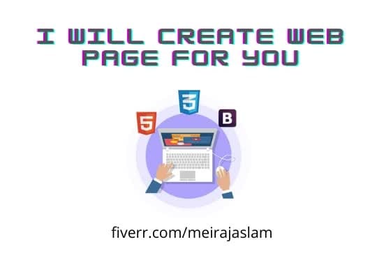 Create Web Page Using Html Css Bootstrap By Meirajaslam | Fiverr