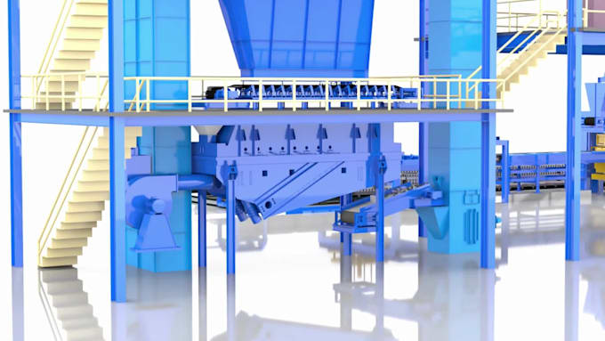 create 3d industrial animation robotic arm animation factory process automation