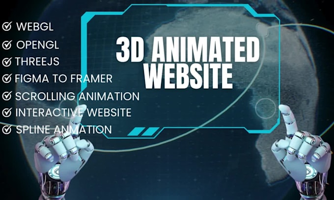 do 3d animation website development, r3f gsap webgl opengl webar threejs website