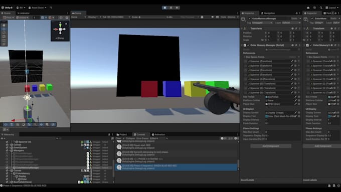 develop or fix game mechanics in unity