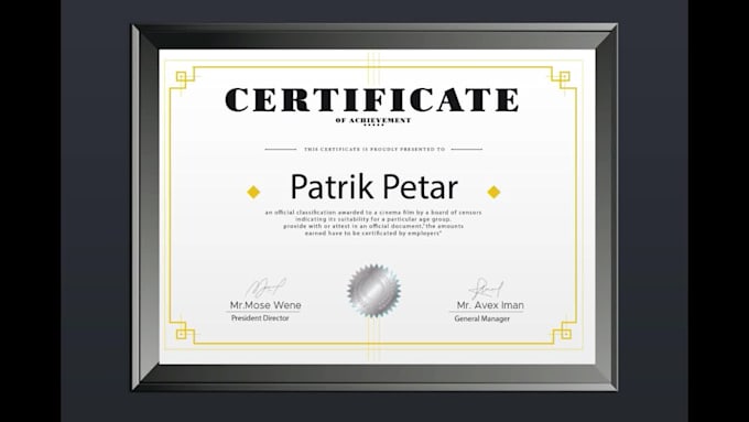 create an award certificate