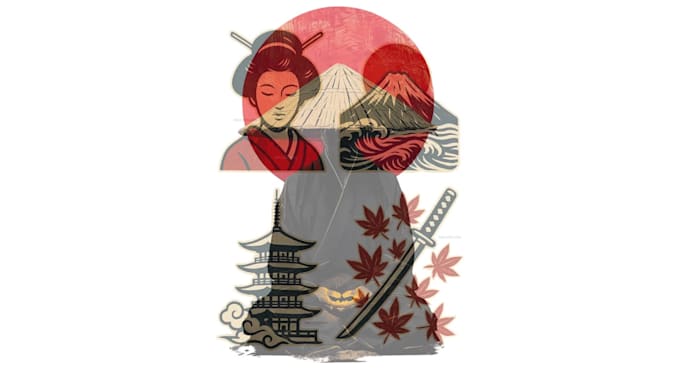create japanese inspired illustrations
